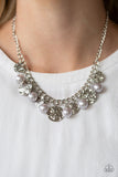 Paparazzi VINTAGE VAULT "Seaside Sophistication" Silver Necklace & Earring Set Paparazzi Jewelry