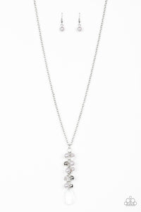 Paparazzi VINTAGE VAULT "Teardrop Serenity" Silver Necklace & Earring Set Paparazzi Jewelry
