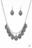 Paparazzi "A True Be-LEAF-er" Silver Necklace & Earring Set Paparazzi Jewelry