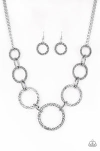 Paparazzi "City Circus" Silver Necklace & Earring Set Paparazzi Jewelry