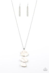 Paparazzi "On the Roam Again" White Necklace & Earring Set Paparazzi Jewelry