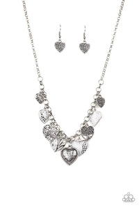 Paparazzi "Grow Love" White Necklace & Earring Set Paparazzi Jewelry