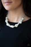 Paparazzi "Stunningly Stone Age" White Necklace & Earring Set Paparazzi Jewelry