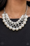 Paparazzi VINTAGE VAULT REPO "Empire State Empress" FASHION FIX White Necklace & Earring Set Paparazzi Jewelry