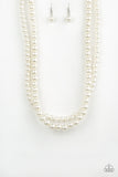 Paparazzi "Woman Of The Century" White Necklace & Earring Set Paparazzi Jewelry