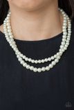 Paparazzi "Woman Of The Century" White Necklace & Earring Set Paparazzi Jewelry