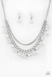 Paparazzi "Wait and SEA" White Necklace & Earring Set Paparazzi Jewelry