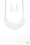 Paparazzi "Powerful Prowl" White Necklace & Earring Set Paparazzi Jewelry