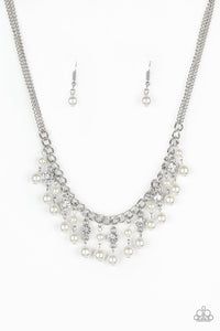 Paparazzi VINTAGE VAULT "Regal Refinement" White Necklace & Earring Set Paparazzi Jewelry