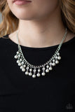 Paparazzi VINTAGE VAULT "Regal Refinement" White Necklace & Earring Set Paparazzi Jewelry