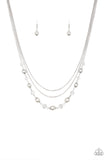 Paparazzi "Tour de Demure" White Necklace & Earring Set Paparazzi Jewelry