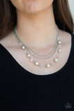 Paparazzi "Tour de Demure" White Necklace & Earring Set Paparazzi Jewelry