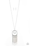 Paparazzi "Out Of Bounds Shimmer" White Necklace & Earring Set Paparazzi Jewelry