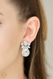 Paparazzi "Celebrity Crowd" White Clip On Earrings Paparazzi Jewelry