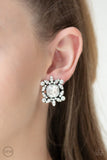 Paparazzi VINTAGE VAULT "First-Rate Famous" White Clip On Earrings Paparazzi Jewelry
