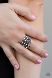 Paparazzi "I, Me, and VINE" Pink Faux Pearl White Rhinestone Silver Ring Paparazzi Jewelry