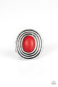 Paparazzi VINTAGE VAULT "Spiraling Sands" Red Ring Paparazzi Jewelry