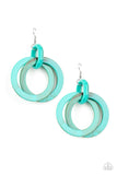 Paparazzi VINTAGE VAULT "Retro Riviera" Blue Earrings Paparazzi Jewelry