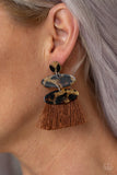 Paparazzi VINTAGE VAULT "No One Likes A Cheetah" Brown Post Earrings Paparazzi Jewelry
