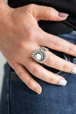 Paparazzi VINTAGE VAULT "Poppy Pep" White Ring Paparazzi Jewelry