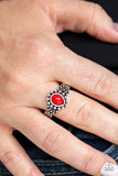 Paparazzi VINTAGE VAULT "Pep Talk" Red Ring Paparazzi Jewelry
