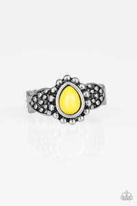 Paparazzi VINTAGE VAULT "Pep Talk" Yellow Ring Paparazzi Jewelry