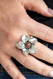 Paparazzi VINTAGE VAULT "Ask For Flowers" Brown Ring Paparazzi Jewelry