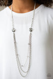 Paparazzi VINTAGE VAULT "Dare to Dazzle" Silver Necklace & Earring Set Paparazzi Jewelry