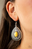 Paparazzi VINTAGE VAULT "Tropical Topography" Yellow Earrings Paparazzi Jewelry