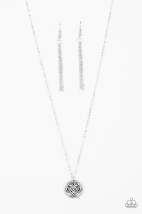 Paparazzi "Home Is Where Mom Is" Silver Necklace & Earring Set Paparazzi Jewelry