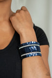 Paparazzi VINTAGE VAULT "MERMAID Service" Blue 091XX Silver Wrap Bracelet Paparazzi Jewelry