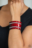 Paparazzi VINTAGE VAULT "MERMAID Service" Red 060XX Silver Wrap Bracelet Paparazzi Jewelry