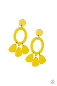 Paparazzi VINTAGE VAULT "Sparkling Shores" Yellow Post Earrings Paparazzi Jewelry