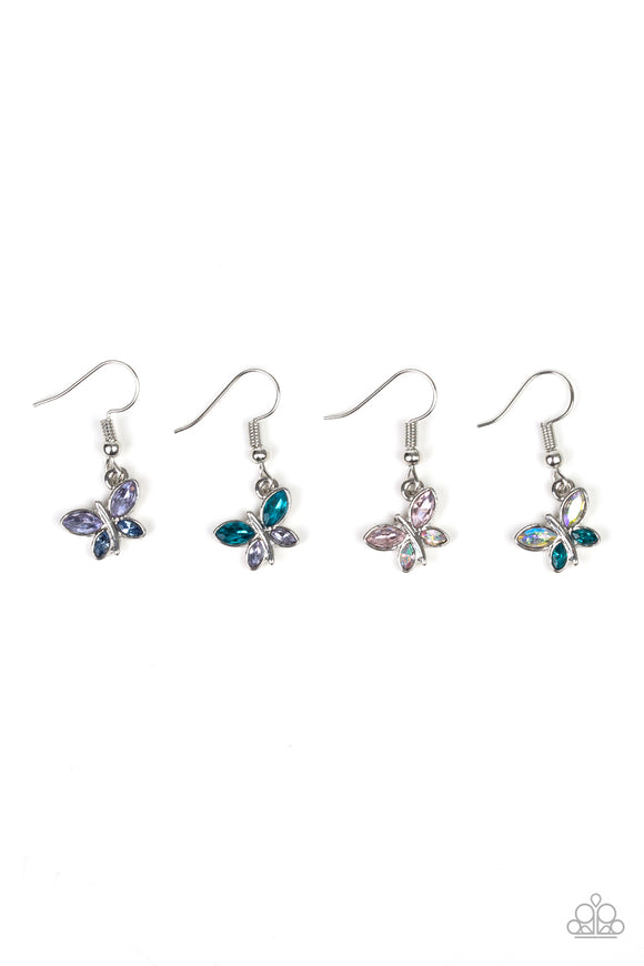 Girl's Starlet Shimmer 10 for 10 216XX Multi Butterfly Earrings Paparazzi Jewelry