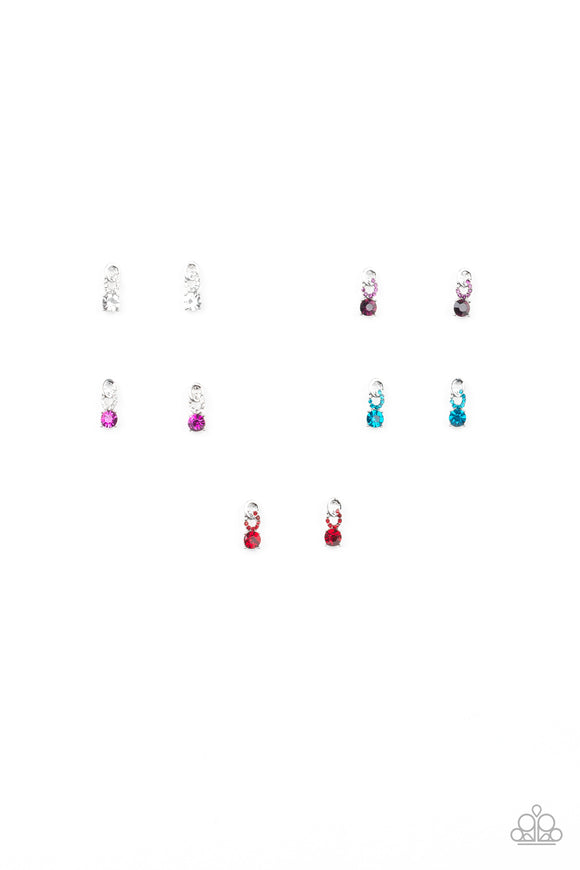 Girl's Starlet Shimmer Multi 223XX Rhinestone Set of 5 Post Earrings Paparazzi Jewelry