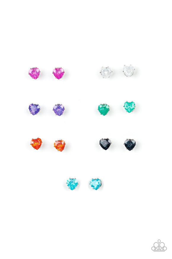 Girl's Starlet Shimmer 10 for $10 Glittery 227XX Heart Post Earrings Paparazzi Jewelry