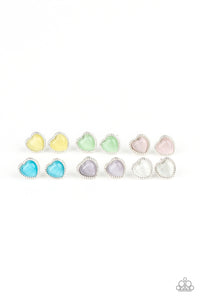 Girl's Starlet Shimmer 10 for $10 249XX Multi Color Heart SIlver Post Earrings Paparazzi Jewelry
