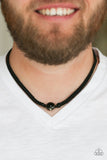 Paparazzi "Go Climb A Mountain" Black Mens Necklace Unisex Paparazzi Jewelry