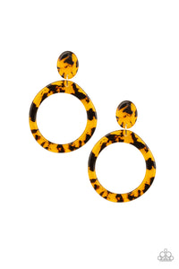 Paparazzi VINTAGE VAULT "Fish Out Of Water" Yellow Post Earrings Paparazzi Jewelry