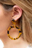 Paparazzi VINTAGE VAULT "Fish Out Of Water" Yellow Post Earrings Paparazzi Jewelry