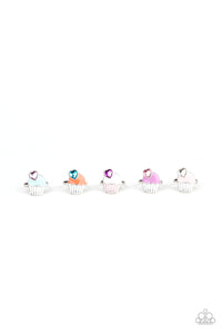 Girl's Starlet Shimmer Set of 5 Multi Cupcake Rhinestone Rings Paparazzi Jewelry