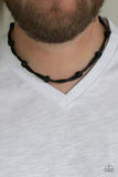 Paparazzi "In or SCOUT" Black Knotted Cord Mens Necklace Unisex Paparazzi Jewelry