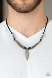 Paparazzi "Off With His ARROWHEAD" Black Cord Silver Arrow Charm Mens Necklace Unisex Paparazzi Jewelry