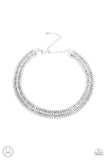Paparazzi "Full REIGN" White Choker Necklace & Earring Set Paparazzi Jewelry
