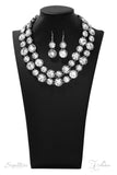 Paparazzi "One UP" "The Natasha" White Zi Collection Necklace & Earring & Bracelet Set Paparazzi Jewelry