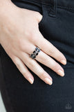 Paparazzi VINTAGE VAULT "Distractingly Demure" Black Ring Paparazzi Jewelry