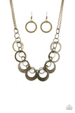 Paparazzi "In Full Orbit" Brass Necklace & Earring Set Paparazzi Jewelry