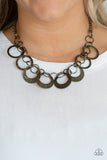 Paparazzi "In Full Orbit" Brass Necklace & Earring Set Paparazzi Jewelry