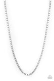 Paparazzi "Boxed In" Silver Mens Necklace Unisex Paparazzi Jewelry