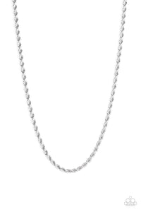 Paparazzi "Double Dribble" Silver Mens Necklace Unisex Paparazzi Jewelry